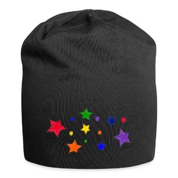 Étoiles et bulles - Bonnet en jersey - noir - Devant