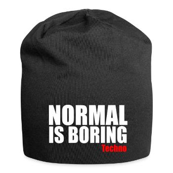 Normal is boring techno quote - Jersey Beanie - black - Front