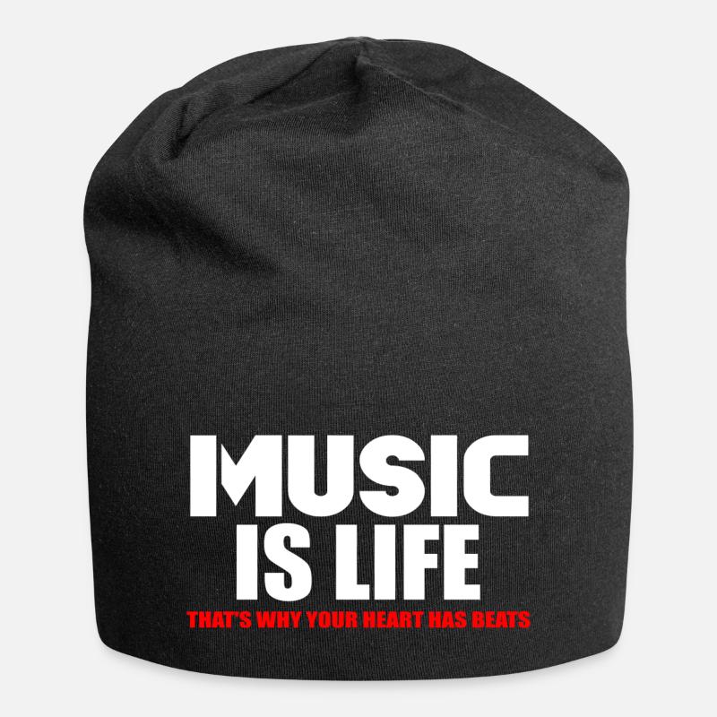 La musique, c’est la vie - Bonnet en jersey - noir