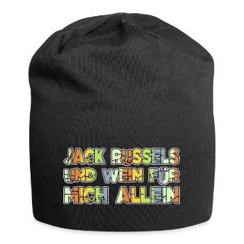 humor lieblingshund haustier weißwein terrier - Jersey-Beanie - Schwarz - Vorne