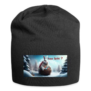 Osterhase zu spät? - Jersey-Beanie - Schwarz - Vorne