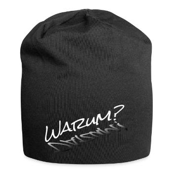 Warum? - Jersey-Beanie - Schwarz - Vorne
