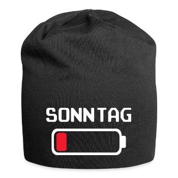 Sonntag Batterie leer Design - Jersey-Beanie - Schwarz - Vorne