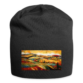 Sanfte Hügel - Jersey-Beanie - Schwarz - Vorne