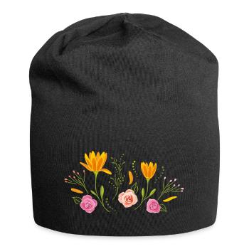 Blooming flowers - Jersey Beanie - black - Front