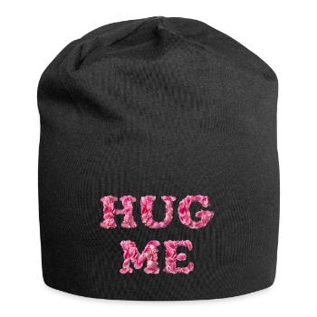 Hug Me with rose petals - Jersey Beanie - black - Front