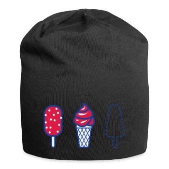Sommer - Jersey-Beanie - Schwarz - Vorne