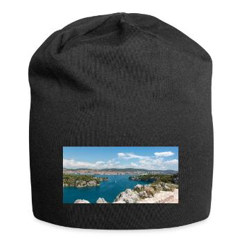 Panoramablick Primošten, Šibenik-Knin, Kroatien - Jersey-Beanie - Schwarz - Vorne