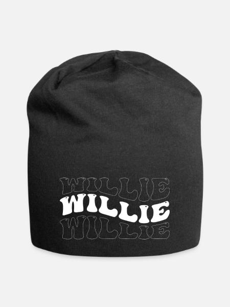 Lustig Willie Groovy 4 Männer Frauen Cool Willie Krawatte - Jersey-Beanie - Schwarz