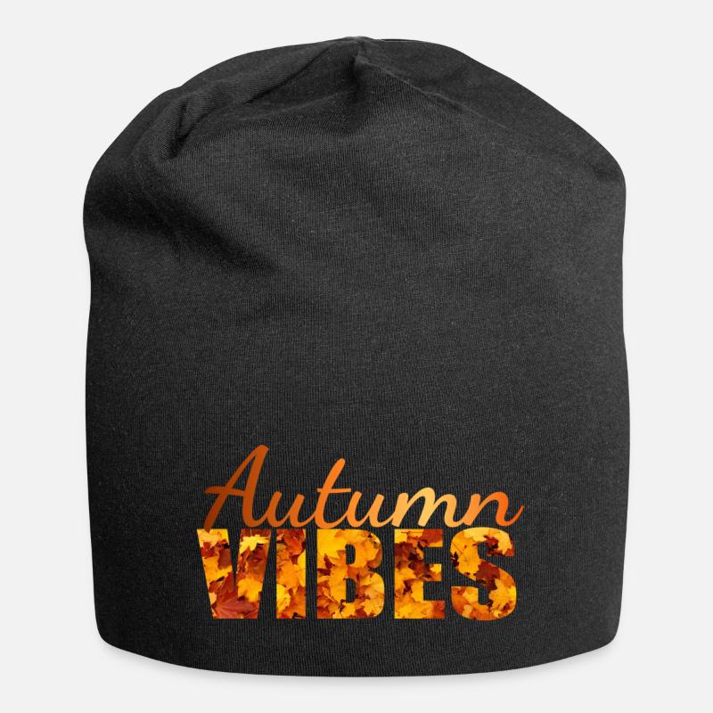 Autumn Vibes - Herbstgefühle - Jersey-Beanie - Schwarz