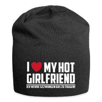 I love my hot girlfriend - Jersey-Beanie - Schwarz - Vorne