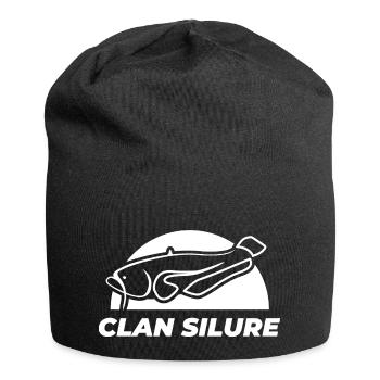 Clan Silure Wear - Design moderne blanc - Bonnet en jersey - noir - Devant