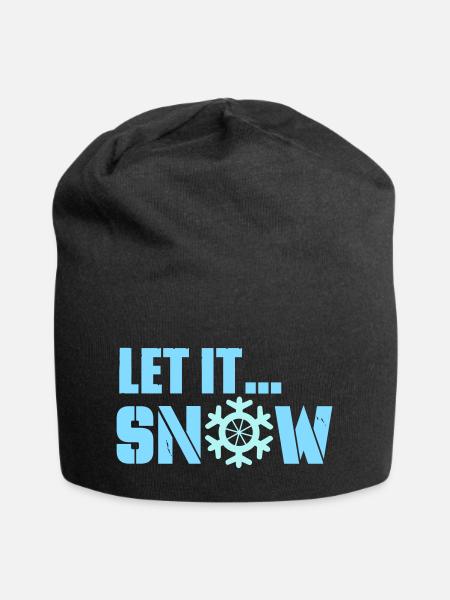 let it snow - Jersey-Beanie - Schwarz