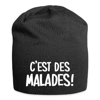 C'est des malades! - Bonnet en jersey - noir - Devant