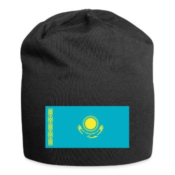 Kasachstan Flagge / Drapeau Kasachstan - Jersey-Beanie - Schwarz - Vorne