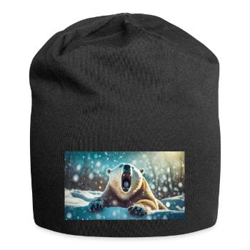 Niedliche Tiere chillen – Eisbär - Jersey-Beanie - Schwarz - Vorne