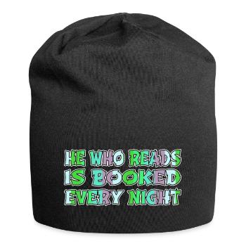 Funny Quote Literary Book Lover Cat Funny - Jersey Beanie - black - Front