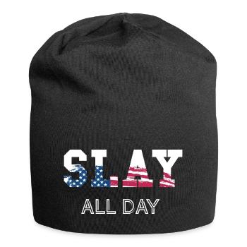 slay all day - independence day America - Jersey-Beanie - Schwarz - Vorne