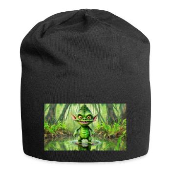Goblin - Junge niedliche kleine Monster - Jersey-Beanie - Schwarz - Vorne