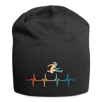 Herzschlag-Sprung - Jersey-Beanie - Schwarz - Vorne