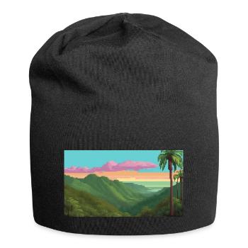 El Yunque National Forest, Puerto Rico, Pixelart - Jersey-Beanie - Schwarz - Vorne