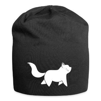 Katze in Bewegung Katzenfreund - Jersey-Beanie - Schwarz - Vorne