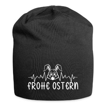Frohe Ostern - Jersey-Beanie - Schwarz - Vorne