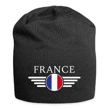 France Style Design T-Shirt - Jersey Beanie - black - Front