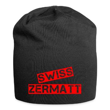 Zermatt in vintage text Switzerland - Jersey Beanie - black - Front