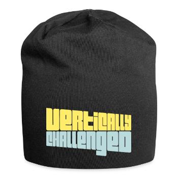 verticalement défié drôle petit gens blague hommes - Bonnet en jersey - noir - Devant