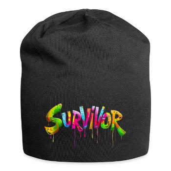 Überleben in Farbe - Jersey-Beanie - Schwarz - Vorne