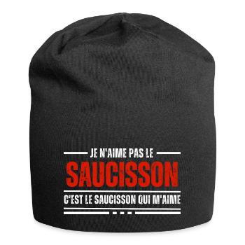 Je N'Aime Pas Le Saucisson C'est - Bonnet en jersey - noir - Devant
