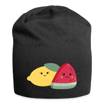 Kawaii Zitrone & Melone - Jersey-Beanie - Schwarz - Vorne