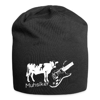 Muhsiker - Kug mit Gitarre - hell - Jersey-Beanie - Schwarz - Vorne