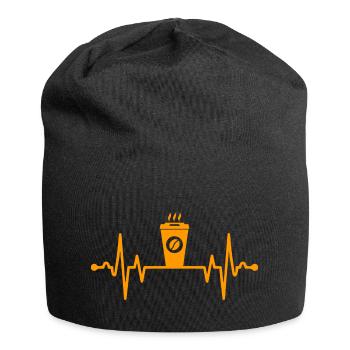 Battement de cœur café - Bonnet en jersey - noir - Devant