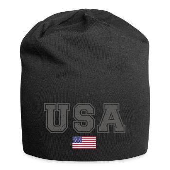 ÉQUIPE Bannière du drapeau américain des États-Unis en cours d’écriture - Bonnet en jersey - noir - Devant