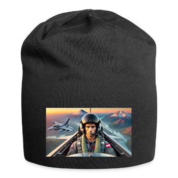 Austrian Air Force F16 - Jersey-Beanie - Schwarz - Vorne