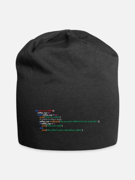 Kaffee, Programmierung, Lustig, Coffee - Jersey-Beanie - Schwarz