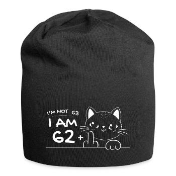 I'm Not 63, I Am 62 Plus 1 Middle Finger Cat Flip - Jersey Beanie - black - Front