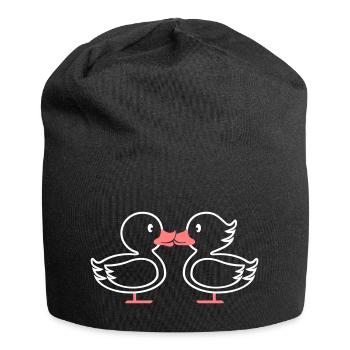 Enten Kuss Linie - Jersey-Beanie - Schwarz - Vorne