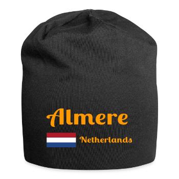 Almere Niederlande - Stilvolle Drucke - Jersey-Beanie - Schwarz - Vorne