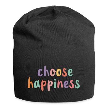 Choisissez le bonheur - choisissez le bonheur, soyez föhlich - Bonnet en jersey - noir - Devant