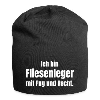 Fliesenleger - Jersey-Beanie - Schwarz - Vorne