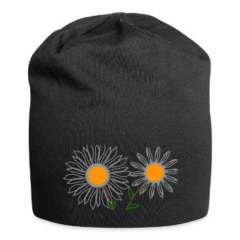 Sonnenblumen - Jersey-Beanie - Schwarz - Vorne