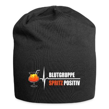 Blutgruppe Spritz Positiv - da steigt dein Puls - Jersey-Beanie - Schwarz - Vorne