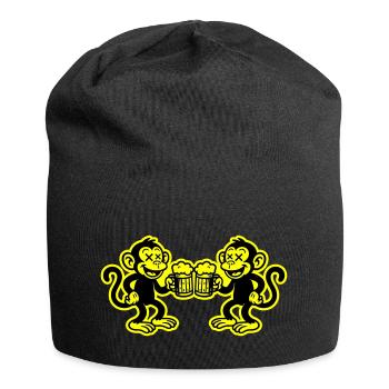 Beer Monkey Funny - Jersey Beanie - black - Front