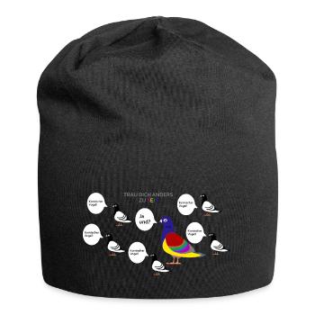 Trau dich anders zu sein - Jersey-Beanie - Schwarz - Vorne