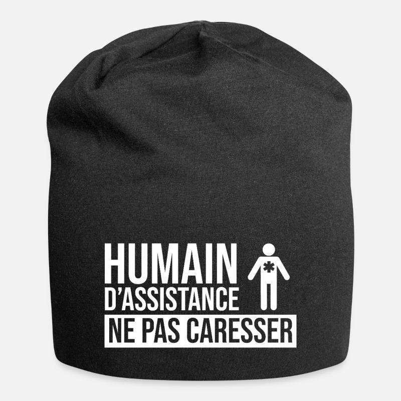Humain d’assistance Ne pas caresser - Bonnet en jersey - noir