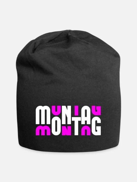 Montag Weiß/Pink - Jersey-Beanie - Schwarz