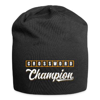 Conception typographique de Champion des mots croisés - Bonnet en jersey - noir - Devant